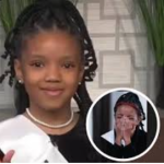 Montoia Murray, a 9-year-old Houston student, celebrates winning first place in an MLK Oratory Contest.